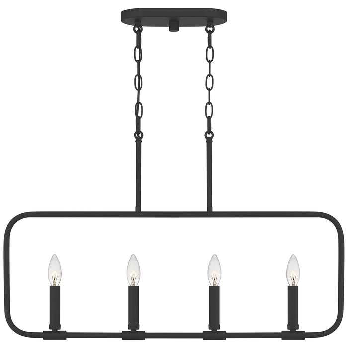 Myhouse Lighting Quoizel - ABR432MBK - Four Light Linear Chandelier - Abner - Matte Black