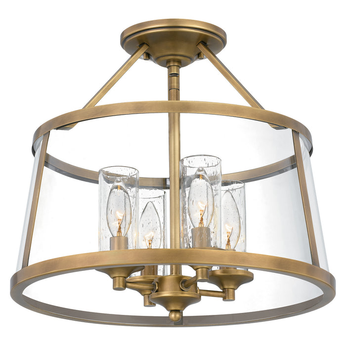 Myhouse Lighting Quoizel - BAW1716WS - Four Light Semi-Flush Mount - Barlow - Weathered Brass