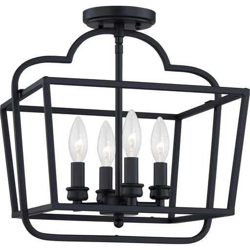 Myhouse Lighting Quoizel - BLA1714MBK - Four Light Semi-Flush Mount - Blanche - Matte Black