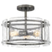 Myhouse Lighting Quoizel - FTS1716MM - Three Light Semi Flush Mount - Fortress - Mottled Silver