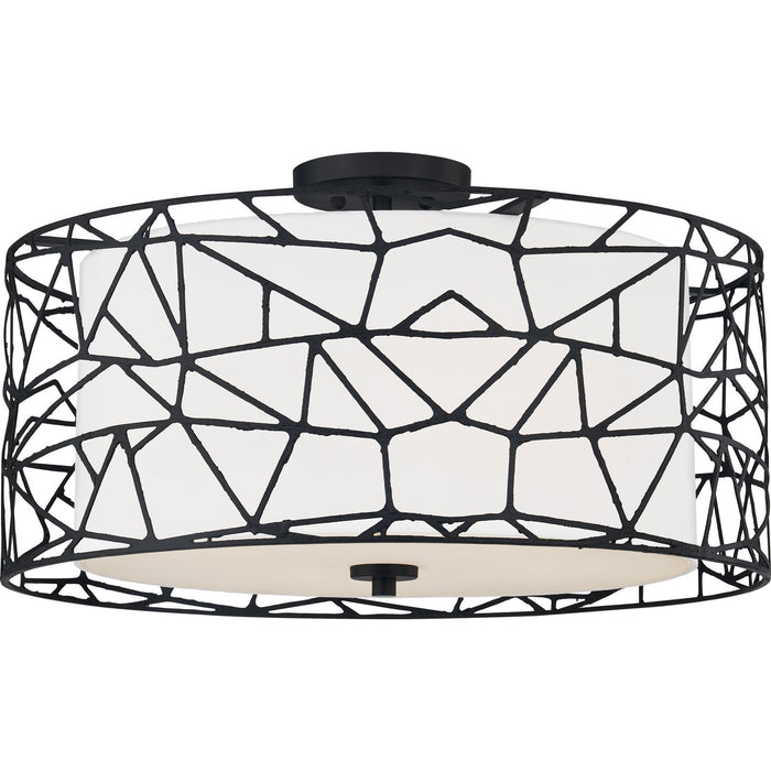 Myhouse Lighting Quoizel - QSF5274MBK - Four Light Semi-Flush Mount - Newcastle - Matte Black