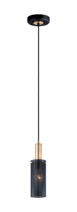 Myhouse Lighting Maxim - 10081BKSBR - One Light Mini Pendant - Perf - Black / Satin Brass