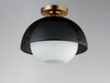 Myhouse Lighting Maxim - 10083WTBKSBR - One Light Flush Mount - Perf - Black / Satin Brass