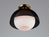 Myhouse Lighting Maxim - 10083WTBKSBR - One Light Flush Mount - Perf - Black / Satin Brass