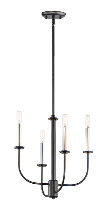 Myhouse Lighting Maxim - 10324BKSN - Four Light Chandelier - Wesley - Black / Satin Nickel