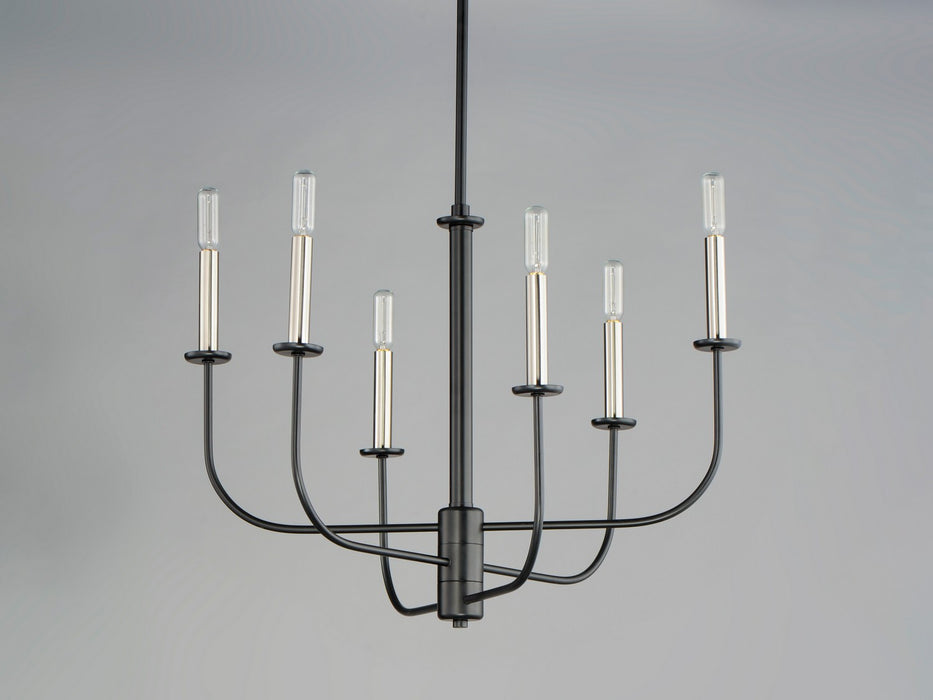 Myhouse Lighting Maxim - 10326BKSN - Six Light Chandelier - Wesley - Black / Satin Nickel