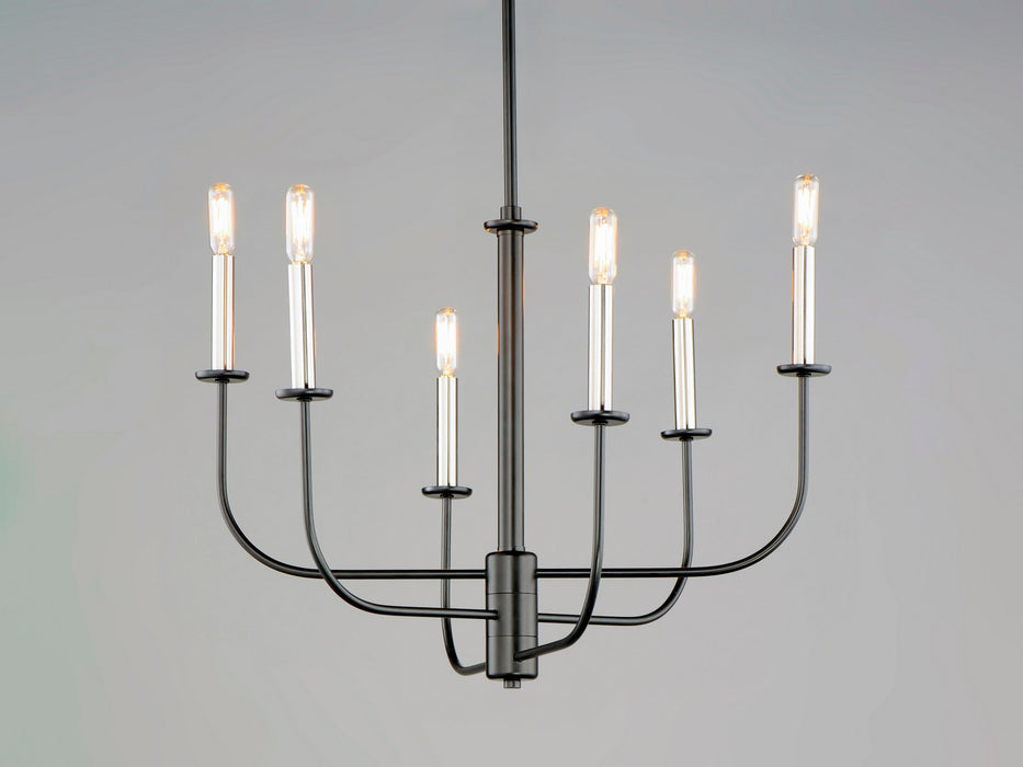 Myhouse Lighting Maxim - 10326BKSN - Six Light Chandelier - Wesley - Black / Satin Nickel