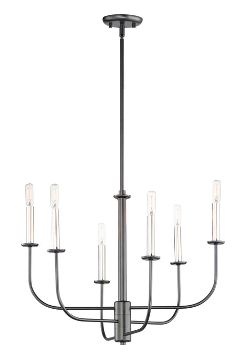 Myhouse Lighting Maxim - 10326BKSN - Six Light Chandelier - Wesley - Black / Satin Nickel