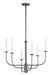 Myhouse Lighting Maxim - 10326BKSN - Six Light Chandelier - Wesley - Black / Satin Nickel