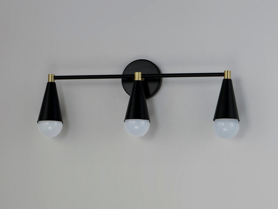 Myhouse Lighting Maxim - 11263BKSBR - Three Light Bath Vanity - Lovell - Black / Satin Brass