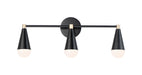 Myhouse Lighting Maxim - 11263BKSBR - Three Light Bath Vanity - Lovell - Black / Satin Brass