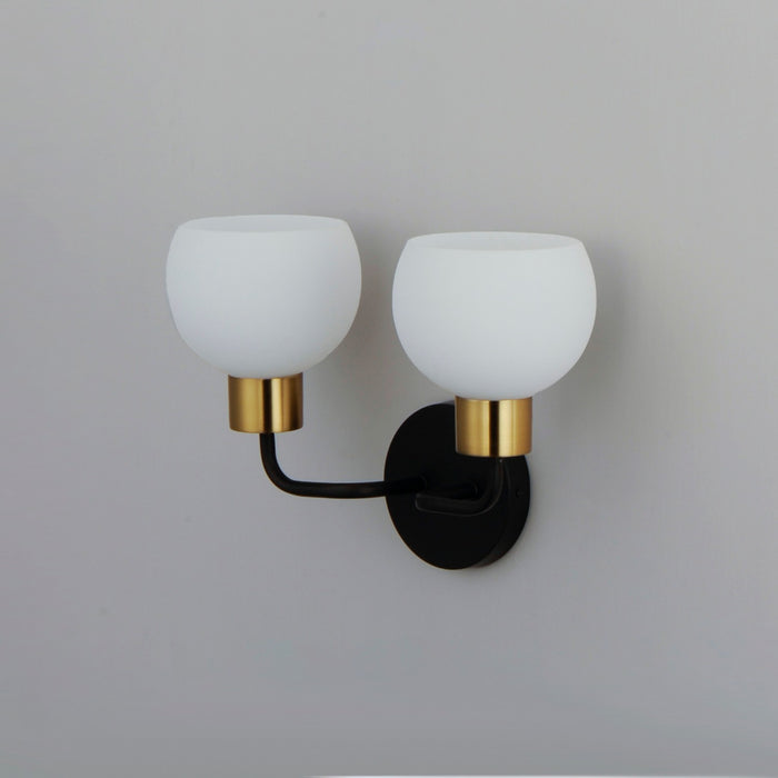 Myhouse Lighting Maxim - 11272SWBZSBR - Two Light Wall Sconce - Coraline - Bronze / Satin Brass