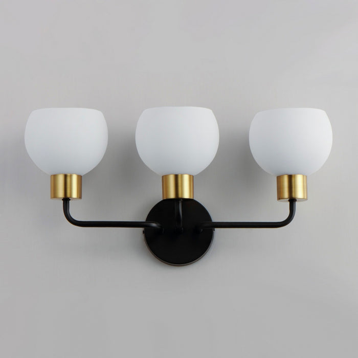 Myhouse Lighting Maxim - 11273SWBZSBR - Three Light Bath Vanity - Coraline - Bronze / Satin Brass