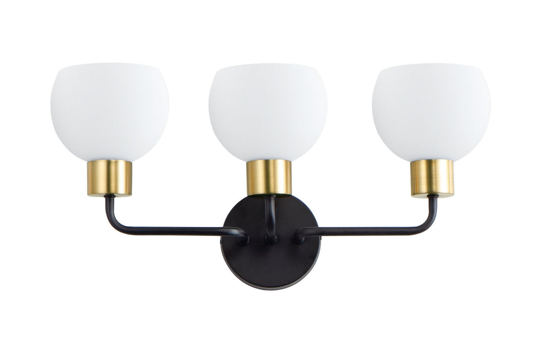 Myhouse Lighting Maxim - 11273SWBZSBR - Three Light Bath Vanity - Coraline - Bronze / Satin Brass