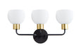 Myhouse Lighting Maxim - 11273SWBZSBR - Three Light Bath Vanity - Coraline - Bronze / Satin Brass