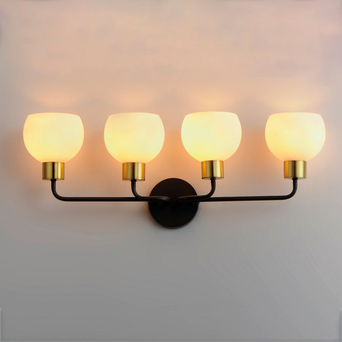 Myhouse Lighting Maxim - 11274SWBZSBR - Four Light Bath Vanity - Coraline - Bronze / Satin Brass