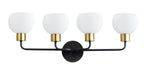 Myhouse Lighting Maxim - 11274SWBZSBR - Four Light Bath Vanity - Coraline - Bronze / Satin Brass