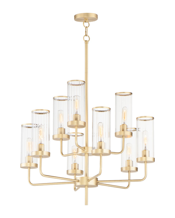 Myhouse Lighting Maxim - 11479CRSBR - Nine Light Chandelier - Crosby - Satin Brass