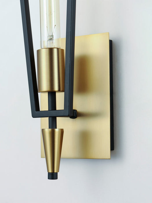 Myhouse Lighting Maxim - 11651BKSBR - One Light Wall Sconce - Wings - Black / Satin Brass