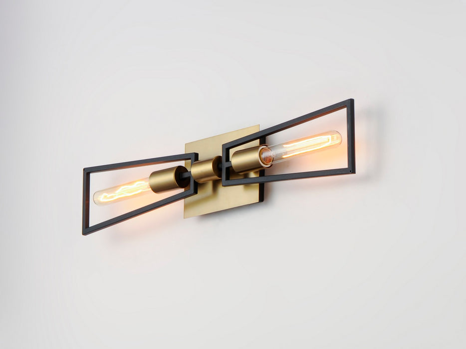 Myhouse Lighting Maxim - 11652BKSBR - Two Light Wall Sconce - Wings - Black / Satin Brass