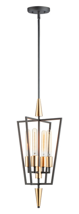 Myhouse Lighting Maxim - 11654BKSBR - Four Light Pendant - Wings - Black / Satin Brass