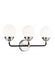 Myhouse Lighting Visual Comfort Studio - 4487903-962 - Three Light Wall / Bath - Cafe - Brushed Nickel