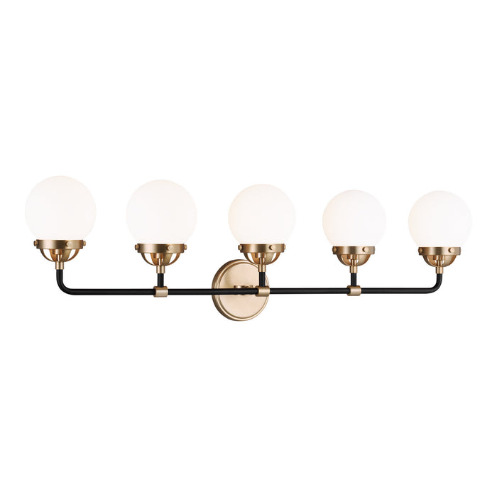 Myhouse Lighting Visual Comfort Studio - 4487905-848 - Five Light Wall / Bath - Cafe - Satin Brass