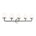 Myhouse Lighting Visual Comfort Studio - 4487905-962 - Five Light Wall / Bath - Cafe - Brushed Nickel