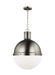 Myhouse Lighting Visual Comfort Studio - 6677101-965 - One Light Pendant - Hanks - Antique Brushed Nickel