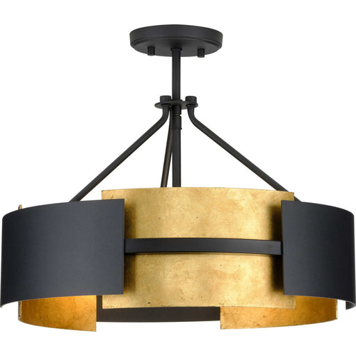 Myhouse Lighting Progress Lighting - P350203-031 - Three Light Semi-Flush Conv - Lowery - Textured Black