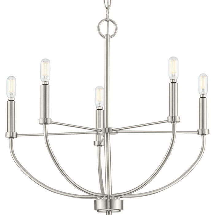 Myhouse Lighting Progress Lighting - P400202-009 - Five Light Chandelier - Leyden - Brushed Nickel