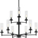 Myhouse Lighting Progress Lighting - P400252-031 - Nine Light Chandelier - Kellwyn - Matte Black