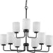 Myhouse Lighting Progress Lighting - P400276-031 - Nine Light Chandelier - Merry - Matte Black