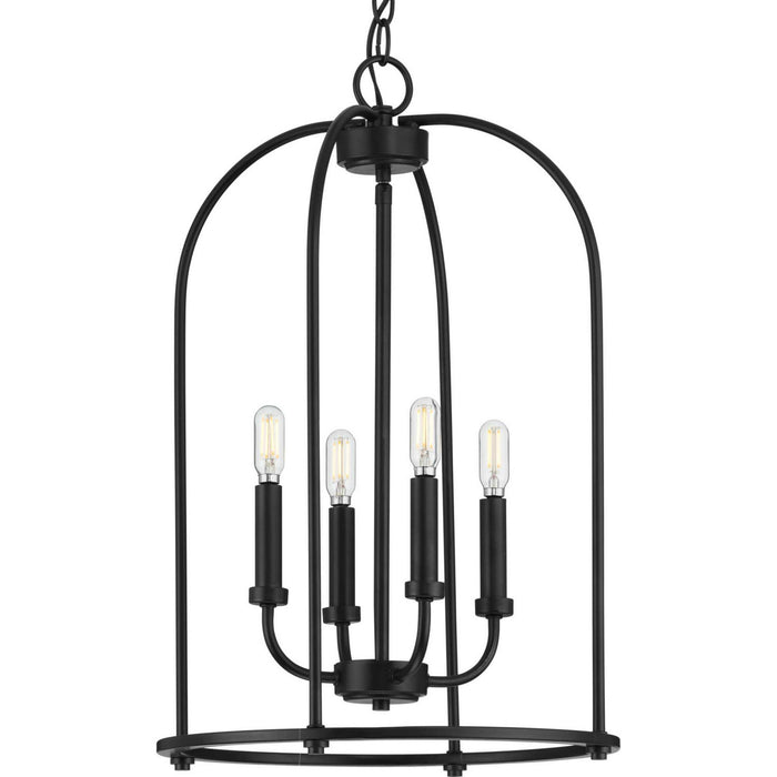 Myhouse Lighting Progress Lighting - P500302-031 - Four Light Foyer Pendant - Leyden - Matte Black