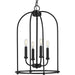 Myhouse Lighting Progress Lighting - P500302-031 - Four Light Foyer Pendant - Leyden - Matte Black