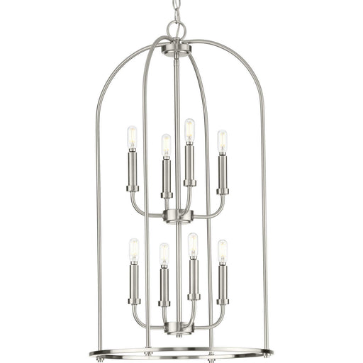 Myhouse Lighting Progress Lighting - P500303-009 - Eight Light Foyer Pendant - Leyden - Brushed Nickel