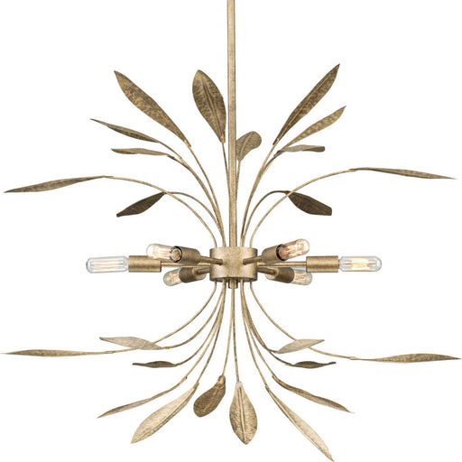 Myhouse Lighting Progress Lighting - P500415-168 - Six Light Pendant - Mariposa - Antique Gold