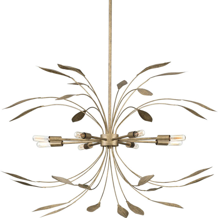 Myhouse Lighting Progress Lighting - P500416-168 - Eight Light Pendant - Mariposa - Antique Gold