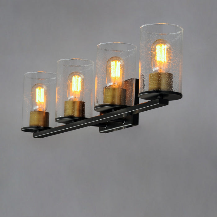 Myhouse Lighting Maxim - 11844CDABBK - Four Light Bath Vanity - Sleek - Antique Brass / Black