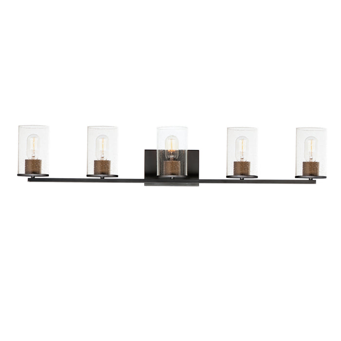 Myhouse Lighting Maxim - 11845CDABBK - Five Light Bath Vanity - Sleek - Antique Brass / Black