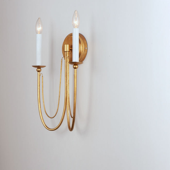 Myhouse Lighting Maxim - 12161GL - Two Light Wall Sconce - Plumette - Gold Leaf