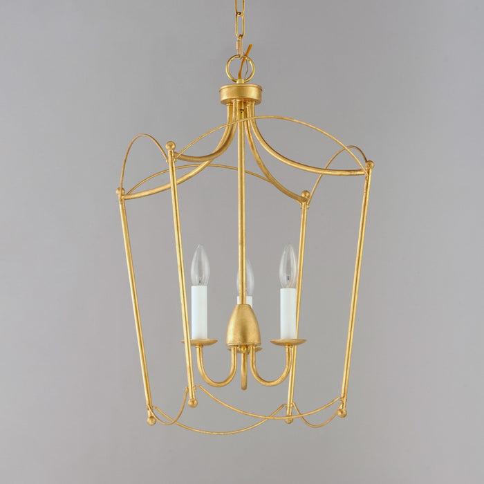 Myhouse Lighting Maxim - 12163GL - Three Light Pendant - Plumette - Gold Leaf