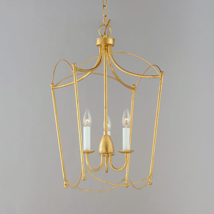 Myhouse Lighting Maxim - 12163GL - Three Light Pendant - Plumette - Gold Leaf