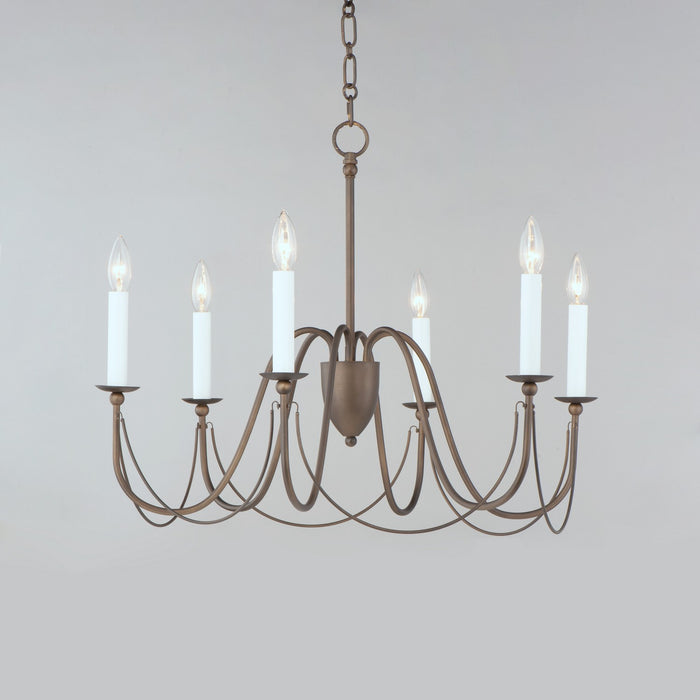 Myhouse Lighting Maxim - 12166CHB - Six Light Chandelier - Plumette - Chestnut Bronze