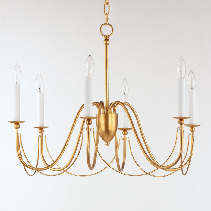 Myhouse Lighting Maxim - 12166GL - Six Light Chandelier - Plumette - Gold Leaf