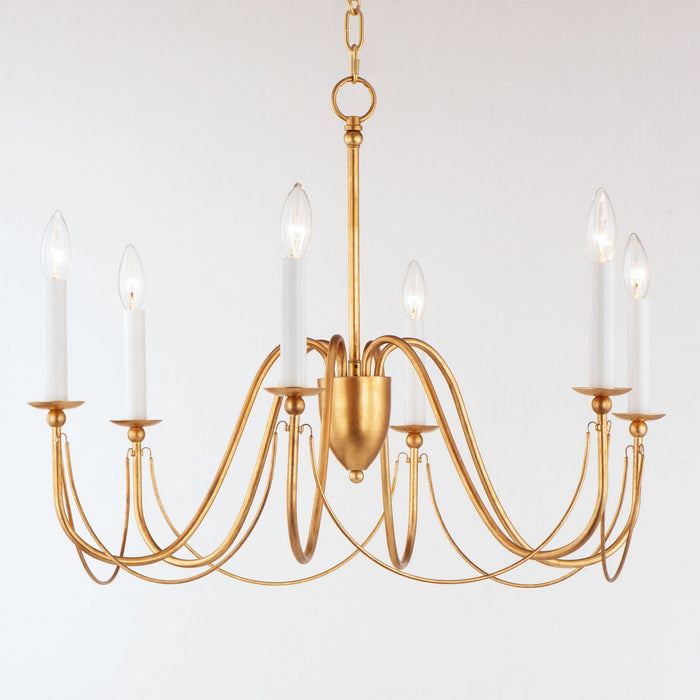 Myhouse Lighting Maxim - 12166GL - Six Light Chandelier - Plumette - Gold Leaf