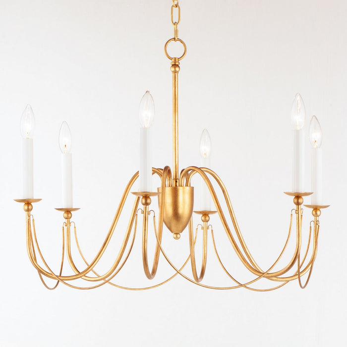 Myhouse Lighting Maxim - 12166GL - Six Light Chandelier - Plumette - Gold Leaf