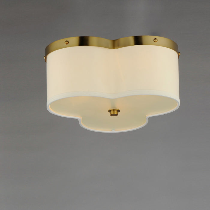 Myhouse Lighting Maxim - 12243OFSBR - Three Light Flush Mount - Clover - Satin Brass