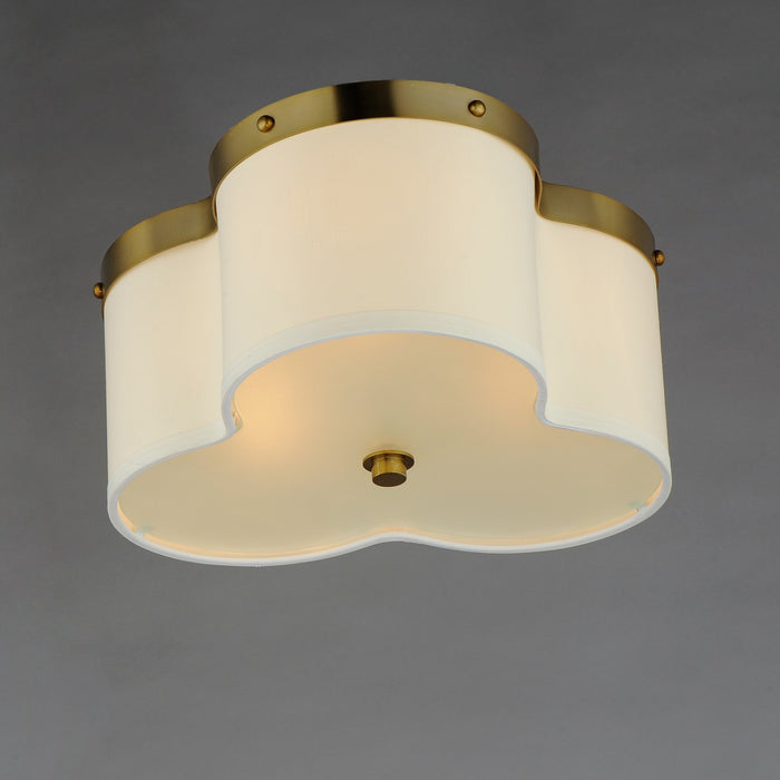 Myhouse Lighting Maxim - 12243OFSBR - Three Light Flush Mount - Clover - Satin Brass