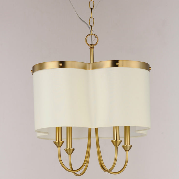 Myhouse Lighting Maxim - 12246OFSBR - Four Light Chandelier - Clover - Satin Brass